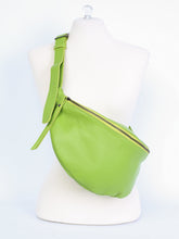 Large leather belt bag with adjustable strap